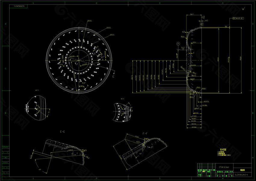 泵轮壳体CAD机械图纸