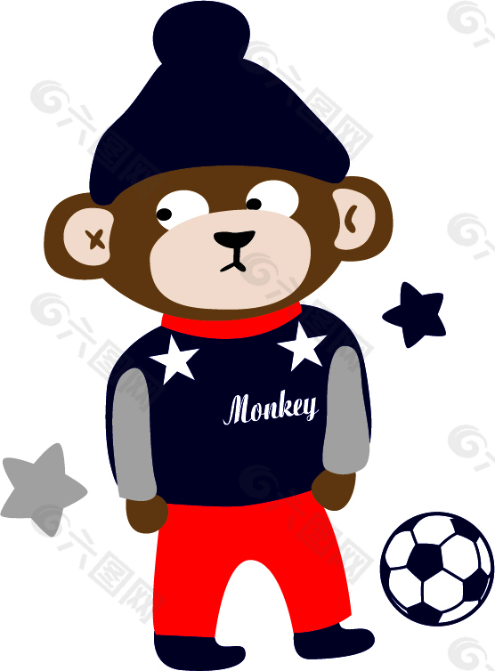踢足球的猴子