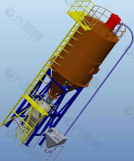 粉体料仓输送设备机械模型