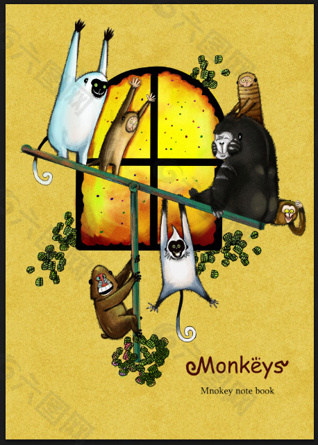 猴子动物海报