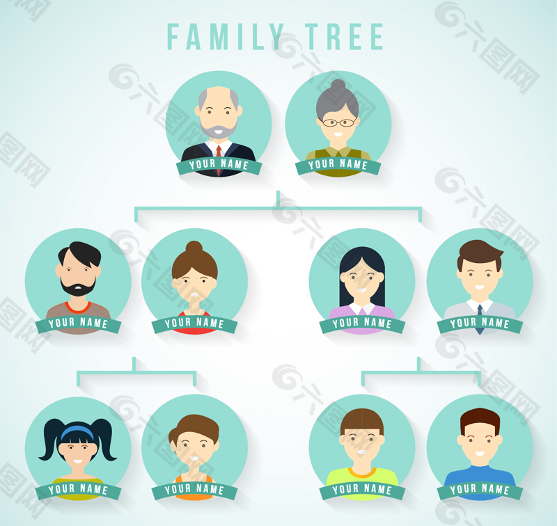 创意家族树设计元素素材免费下载 图片编号 六图网