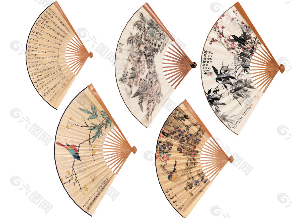 扇子国风古韵中国折扇扇子设计元素素材免费下载 图片编号 六图网