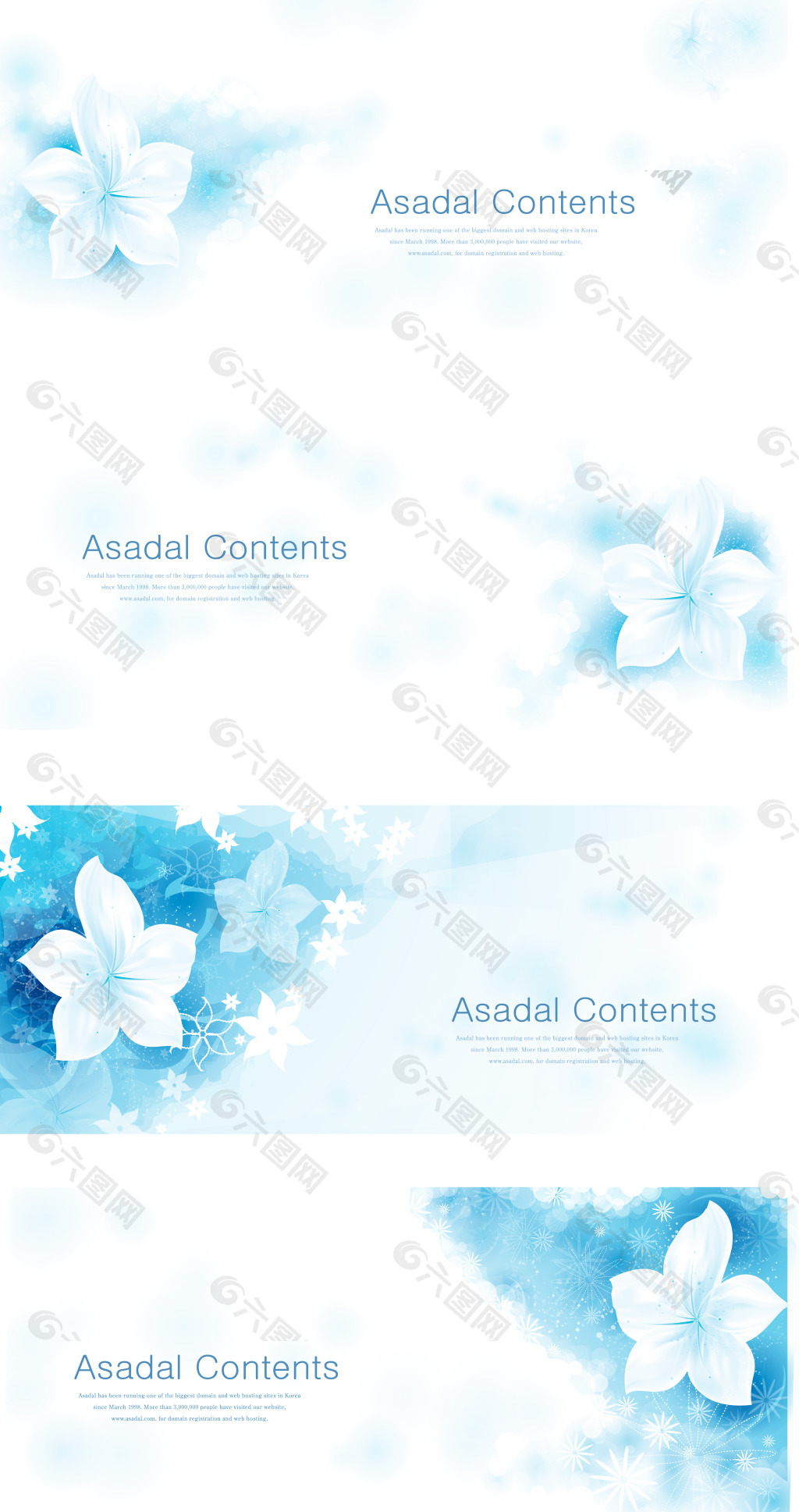 蓝底白花背景卡片