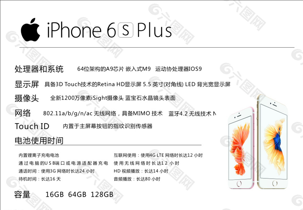 苹果6S iphone6s台卡图片