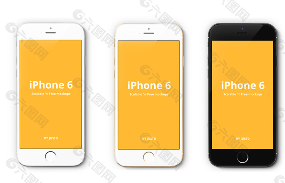 iphone6三色模型素材图片