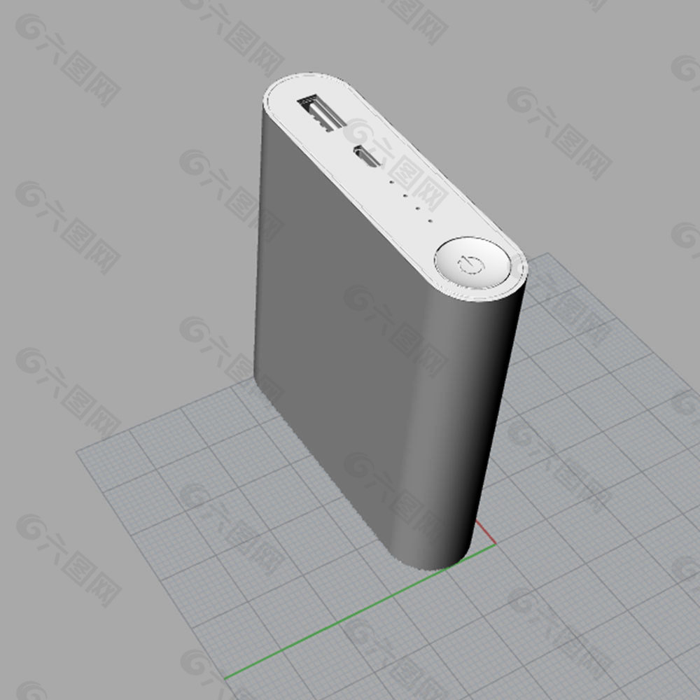 小米移动电源3D模型