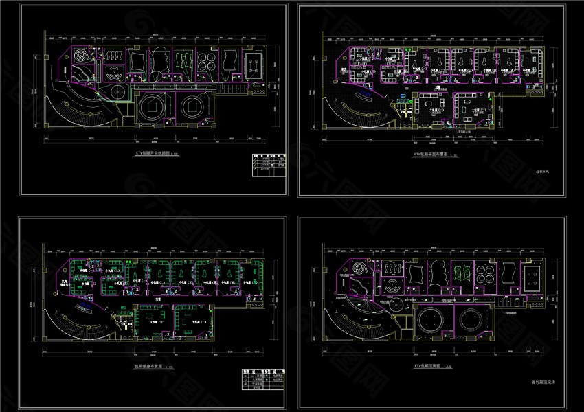 KTV包箱装修平面图CAD图纸