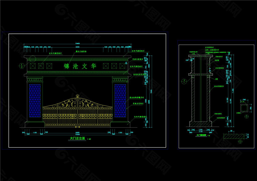 大门cad立面图CAD图纸