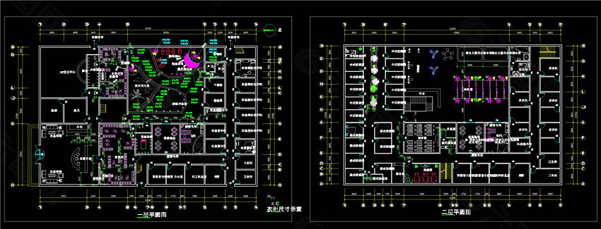 二层内部CAD平面布置图