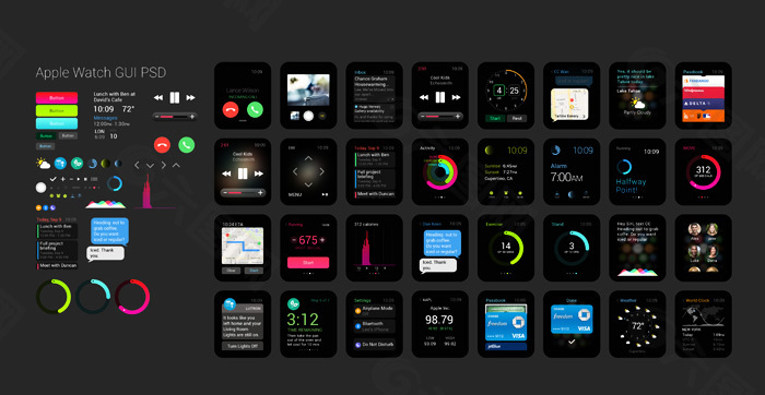 苹果手表APP设计模板