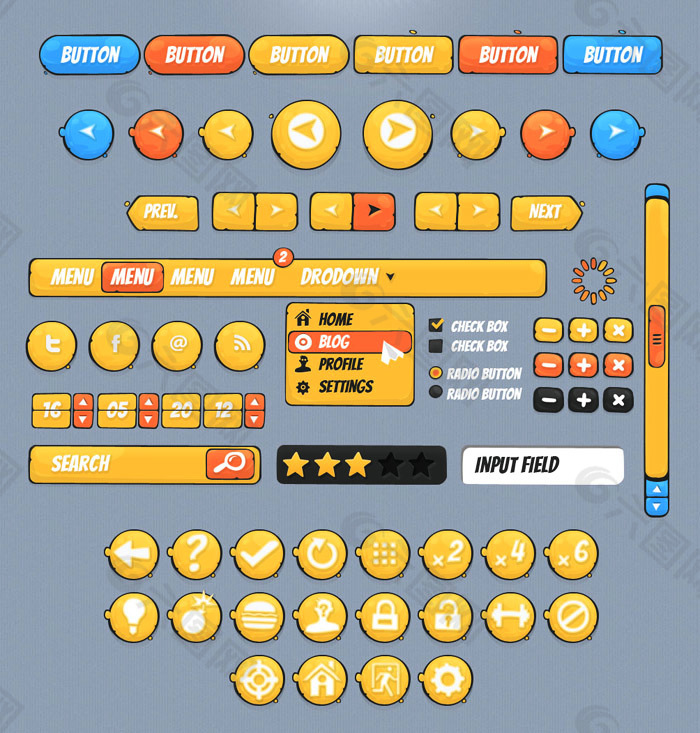 卡通风格UI图标合集