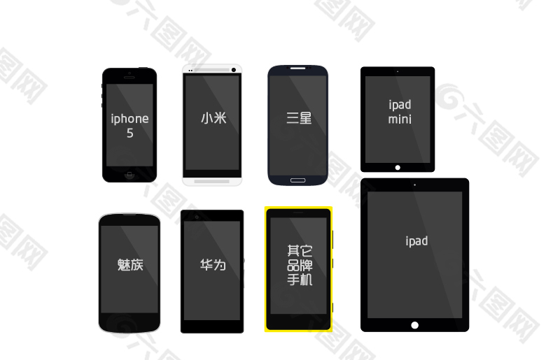 各种手机模型模板 iPhone ipad