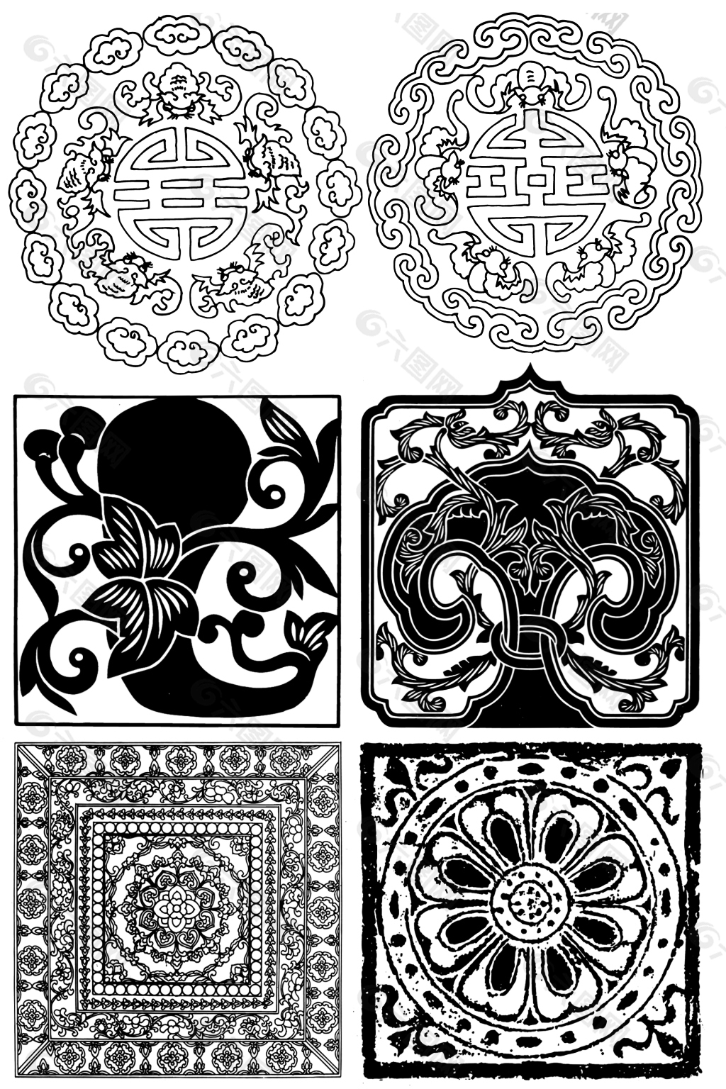 中国传统纹样图案排列图片
