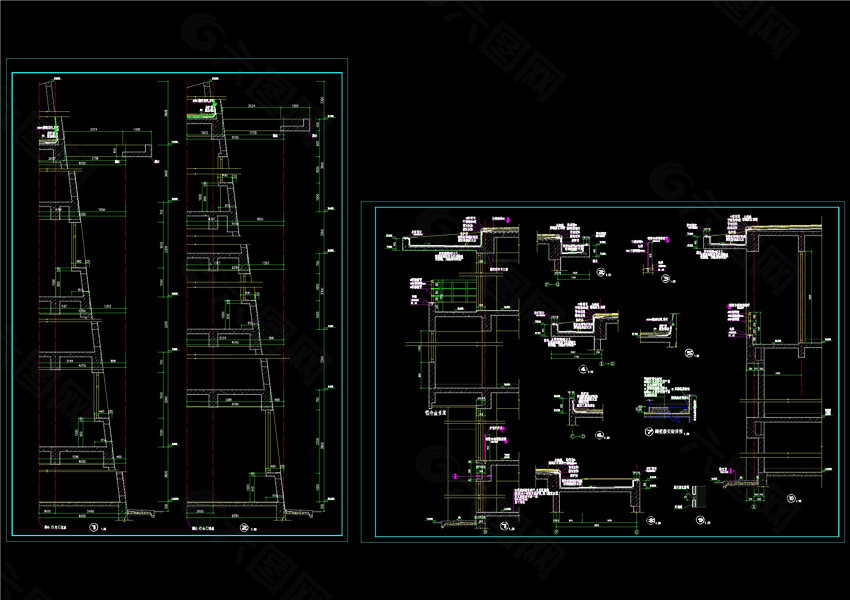 节点详图及墙身剖面CAD图纸