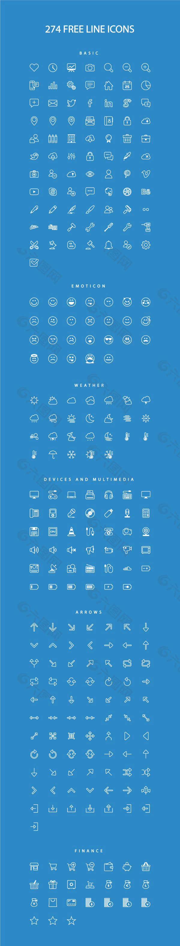 274个免费线性图标
