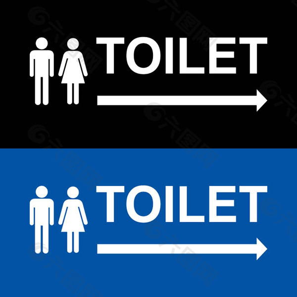 公共厕所标志banner矢量素材下载