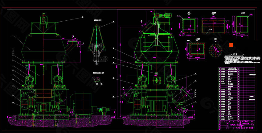 辊式立磨机机械图纸