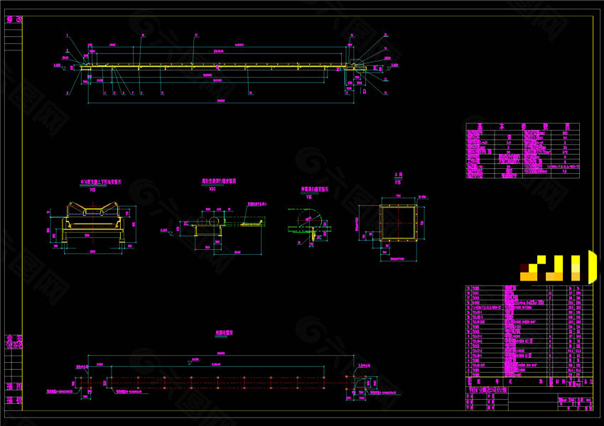 皮带机总图CAD机械图纸