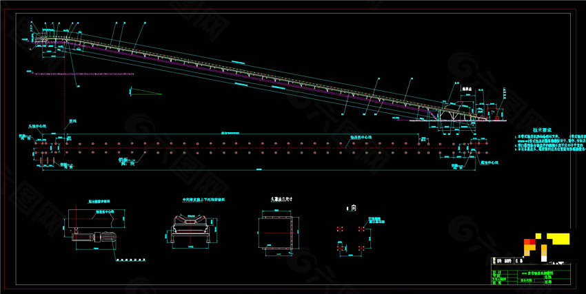 皮带运输机CAD机械图纸