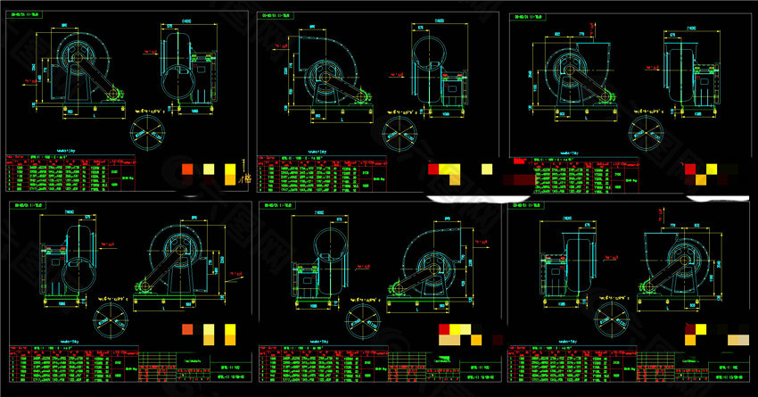 一些规格的风机图机械图纸