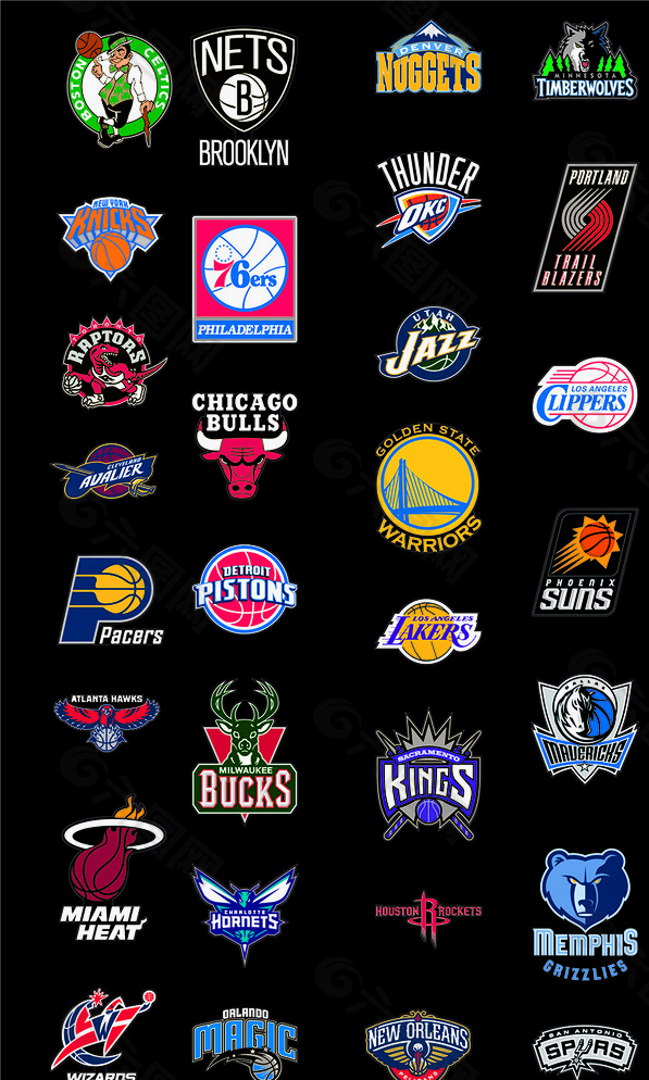 NBA LOGO墙图片