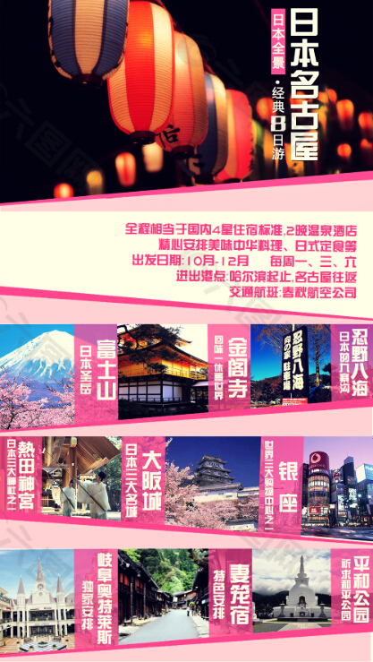 日本名古屋旅游海报