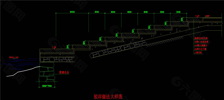 驳岸做法CAD景观图纸