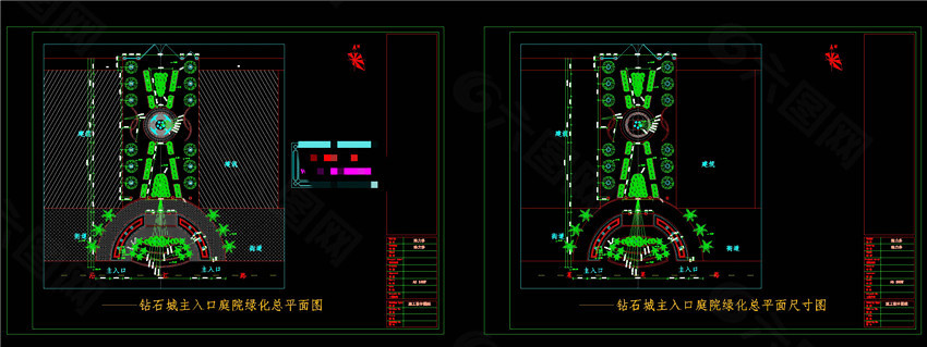 钻石城总平面CAD景观图纸