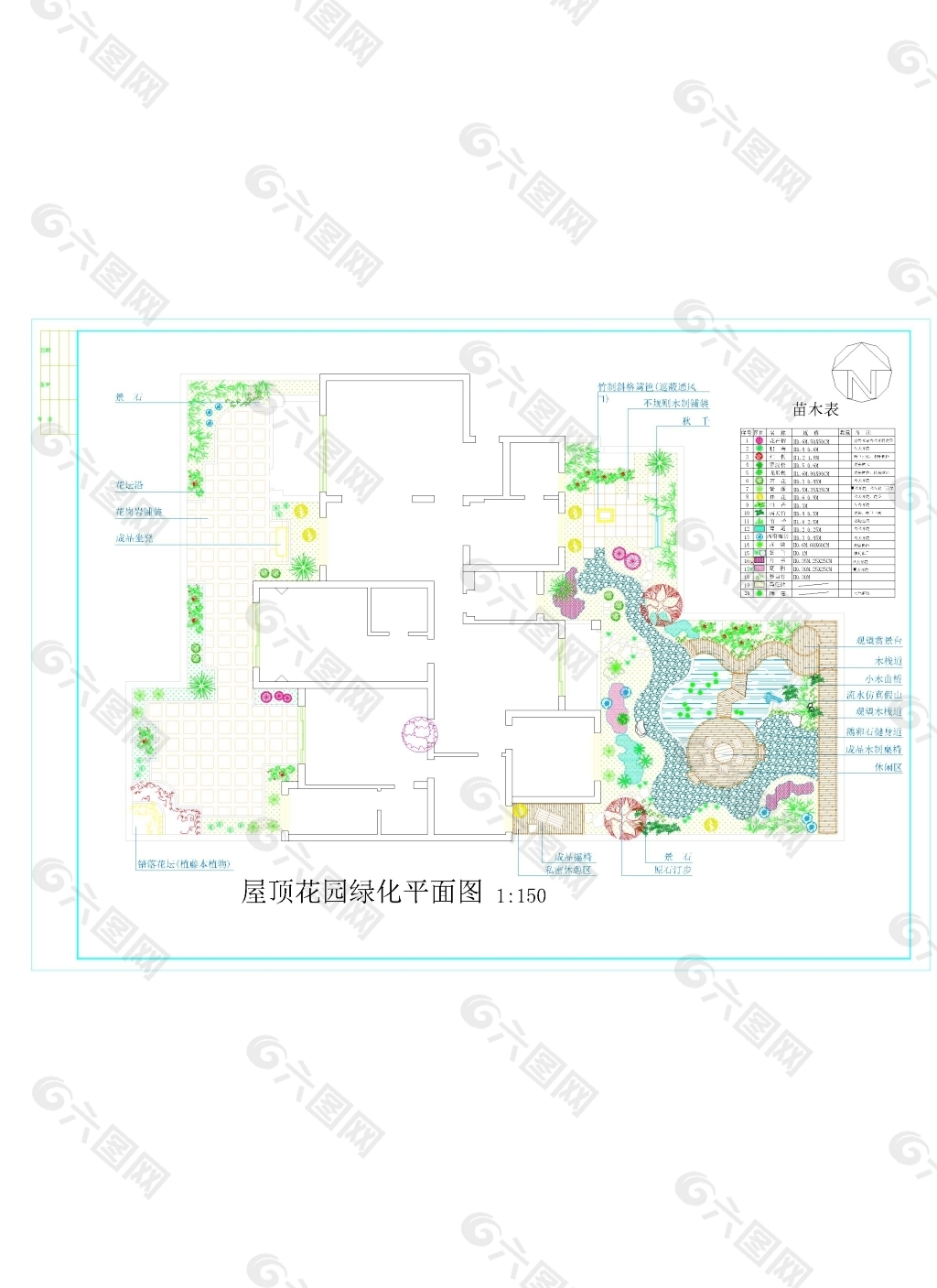 屋顶花园绿化平面图