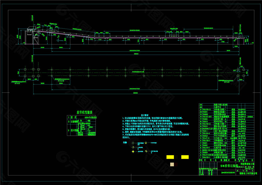 皮带机CAD景观图纸