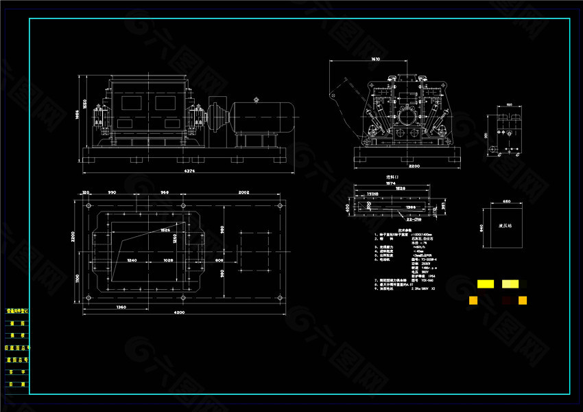 锤式破碎机图纸CAD机械图纸