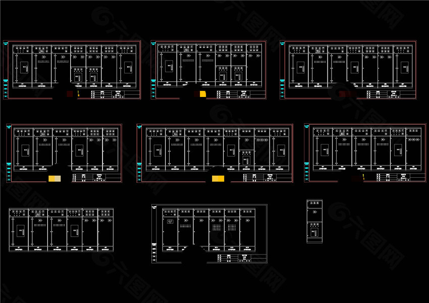 低压开关柜电气图CAD机械图纸
