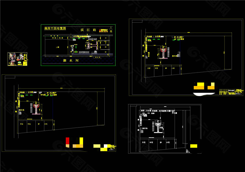 搅拌站布置图CAD机械图纸