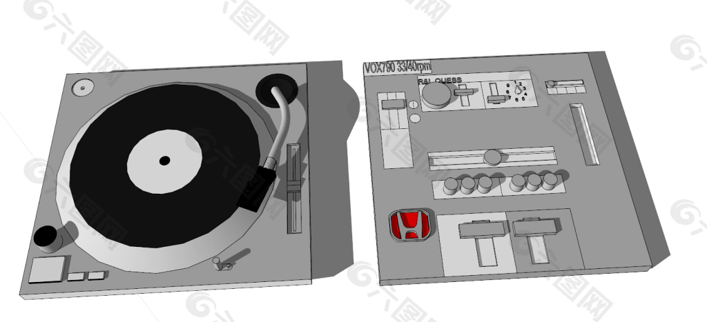 sketchup DJ台调音台