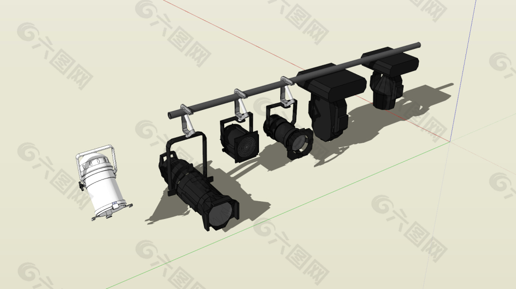 sketchup舞台灯光P64面光摇头