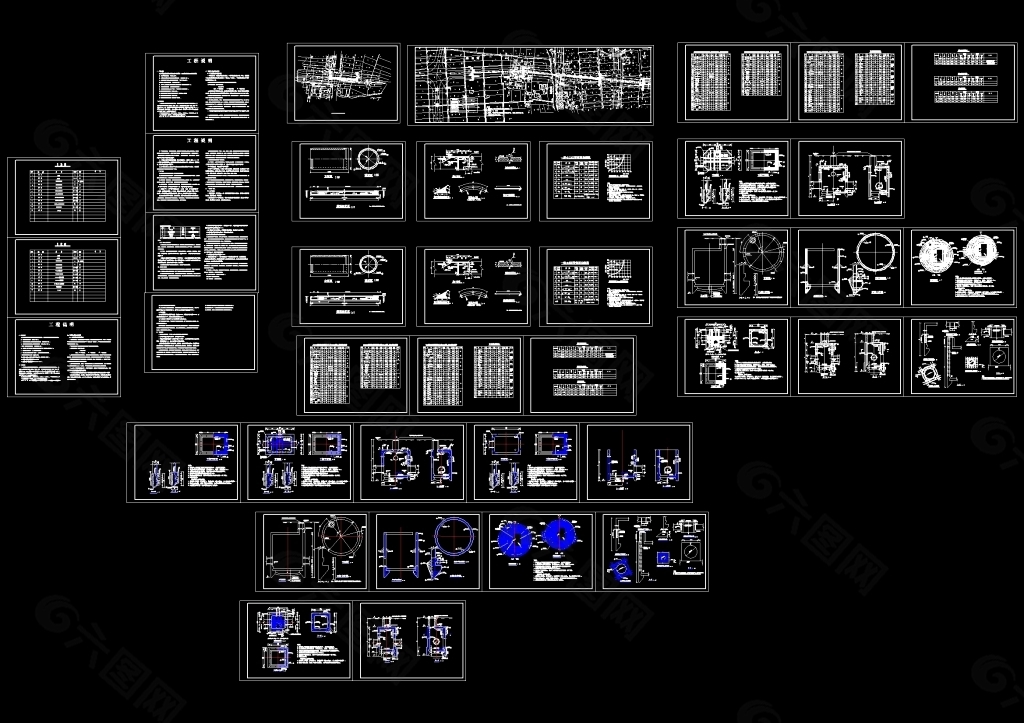 顶管施工图及结构图纸CAD机械图纸