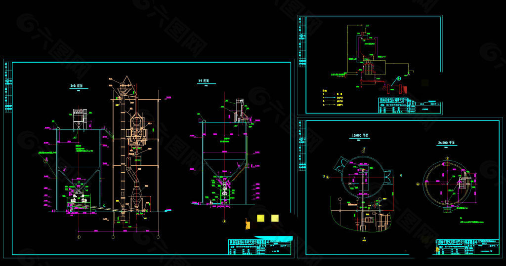 斗提机粉煤灰库CAD机械图纸