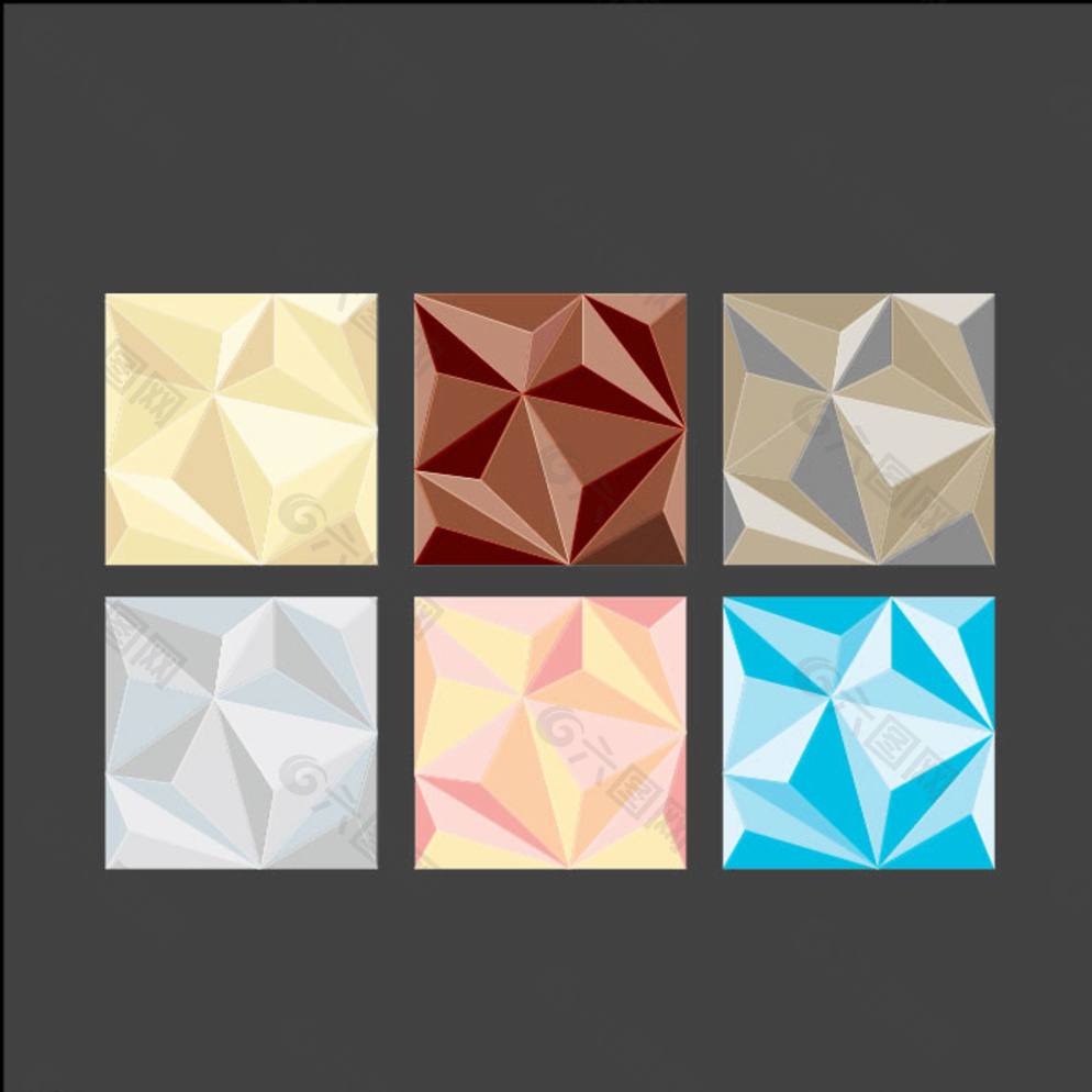 6个立体三角形背景图片