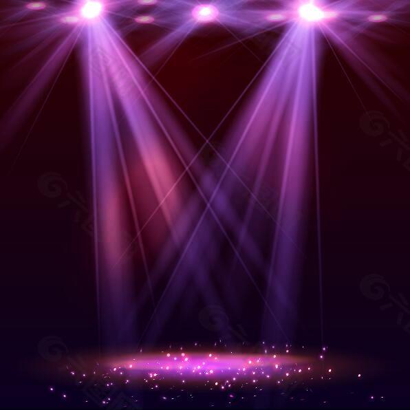 舞台紫色光束灯光效果