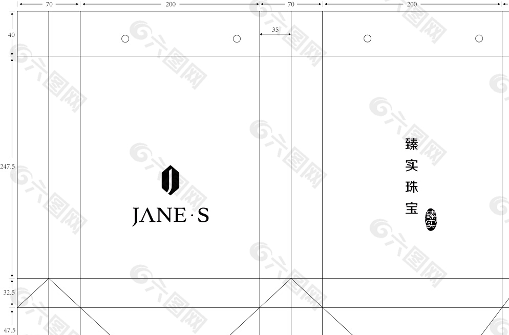 手提袋刀版图片