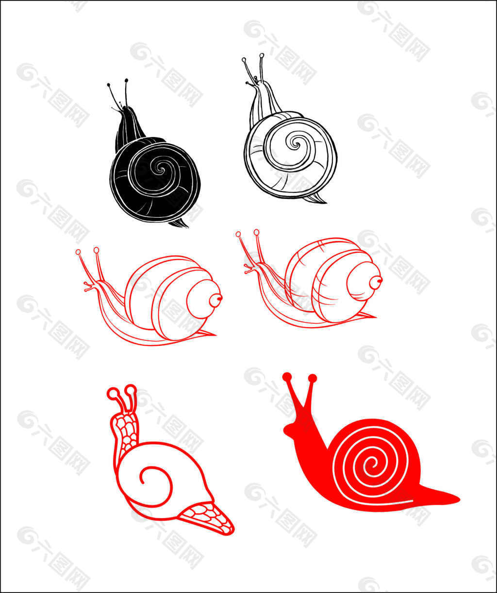 蜗牛联想到的图形创意图片