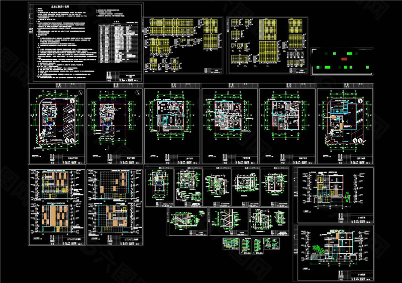 别墅素材技术CAD图纸