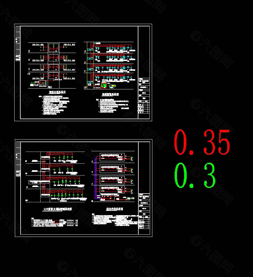弱電系統圖cad圖紙