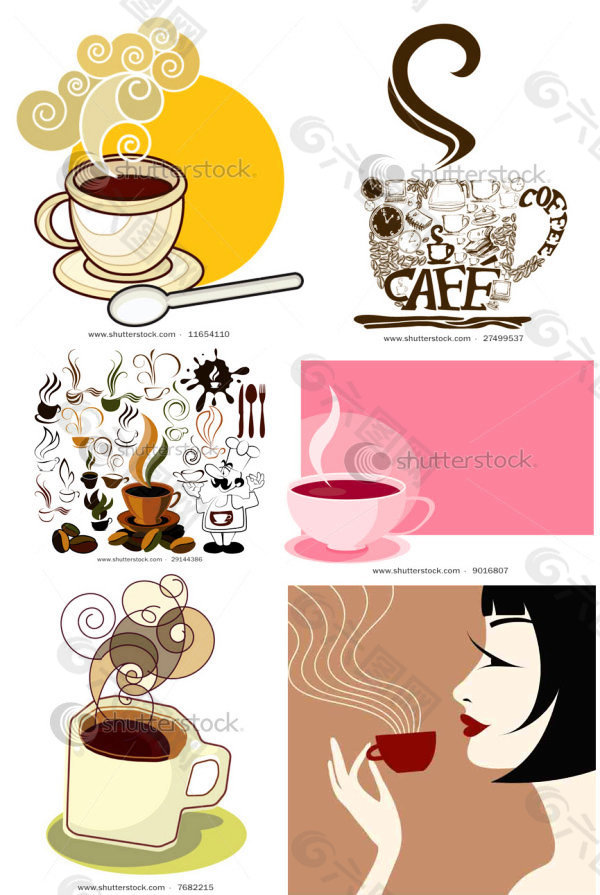 咖啡图标及背景