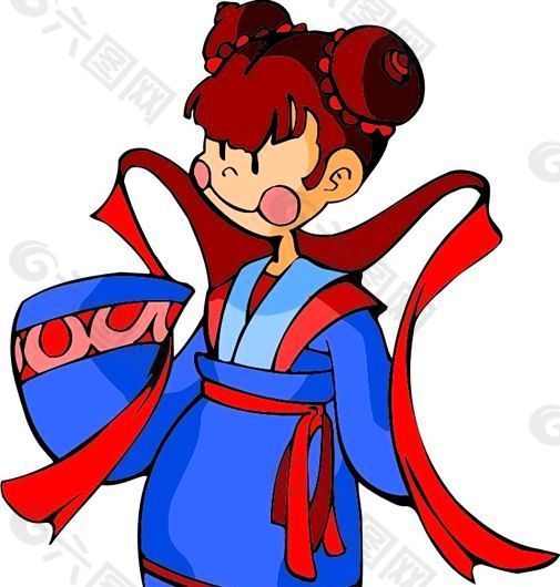 古代人物 卡通漫画 矢量素材 AI格式_0222