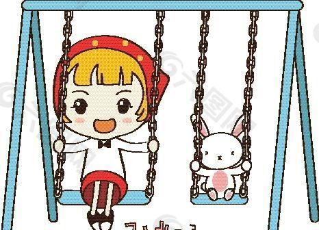 卡通儿童插画 矢量漫画儿童_904