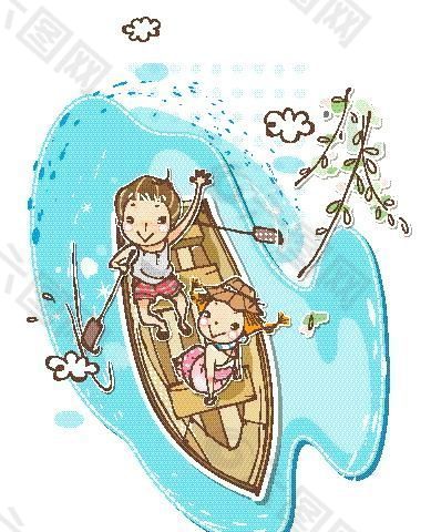 卡通儿童插画 矢量漫画儿童_678