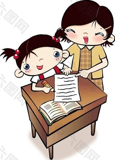 漫画儿童 卡通儿童 学校生活 矢量 EPS格式 022