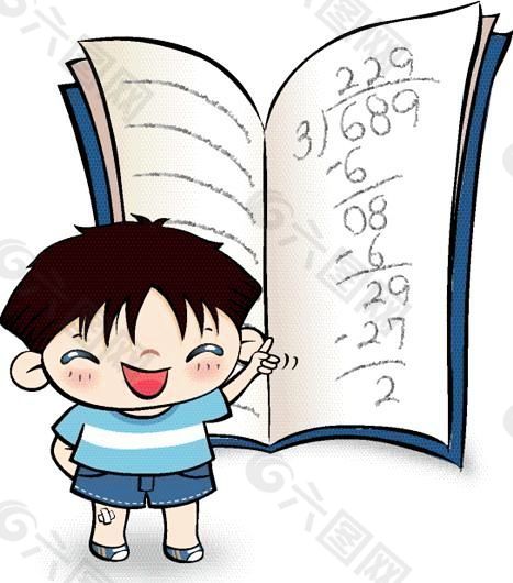 漫画儿童 卡通儿童 学校生活 矢量 EPS格式 021