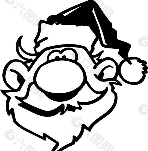 圣诞老人头像 卡通头像 矢量素材 EPS格式_0038